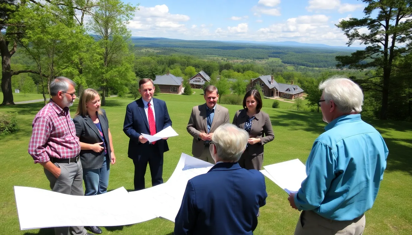 A group of Bard College officials discusses plans for a new community housing project on a recently acquired 500acre estate in the Hudson Valley.