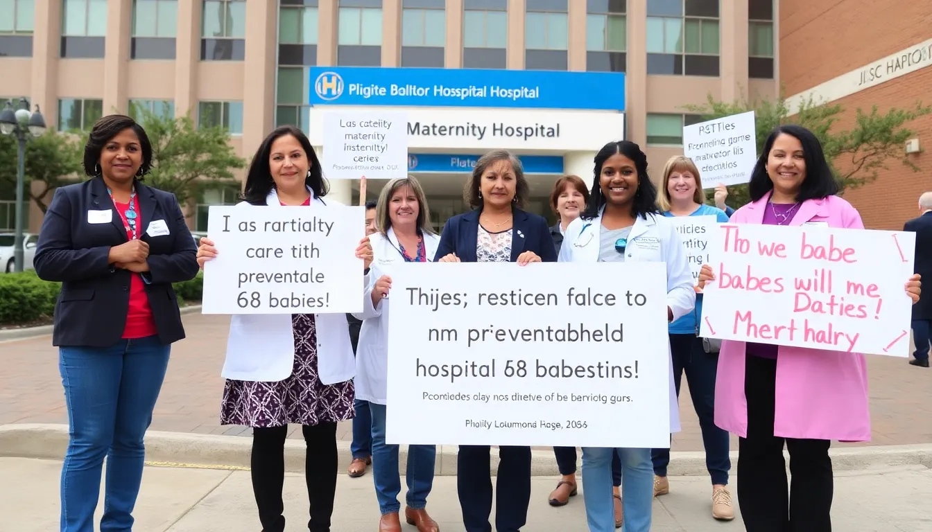 A busy NHS maternity ward filled with expectant mothers, highlighting the challenges faced by healthcare providers in managing high patient volumes