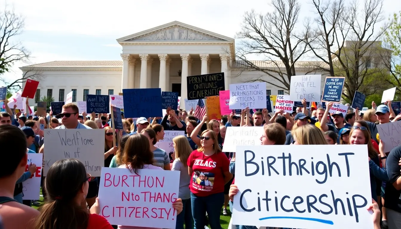A diverse group of participants stands united in solidarity, showcasing their determination to advocate for the rights of all individuals, regardless of their immigration status