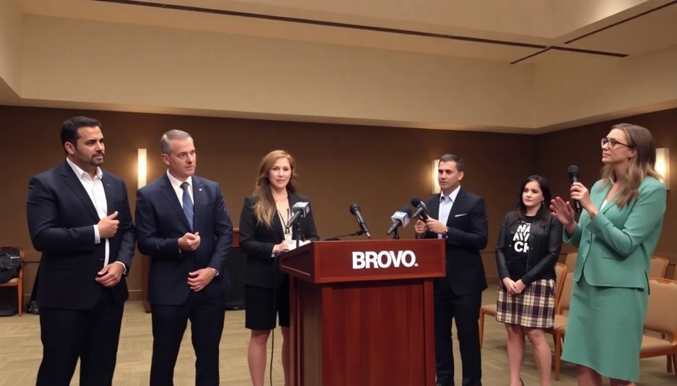 Bravo executives hold a press conference addressing the recent leak of sensitive information related to the reunion of the reality series Summer House.