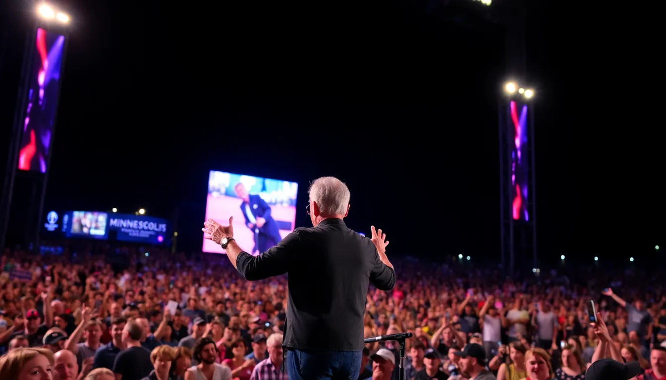 Bruce Springsteen passionately addresses the crowd in Minneapolis, criticizing former President Trump and discussing wealth inequality during the opening night of his tour.