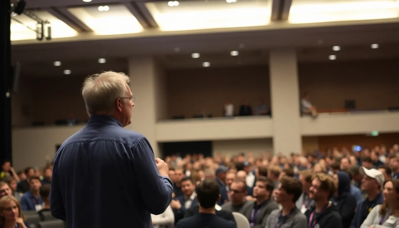 Mark "Caedrel" Wilkie speaks at a gaming event, expressing his decision to decline the UK midlane position for the upcoming Esports Nations Cup, while fans and analysts listen intently.