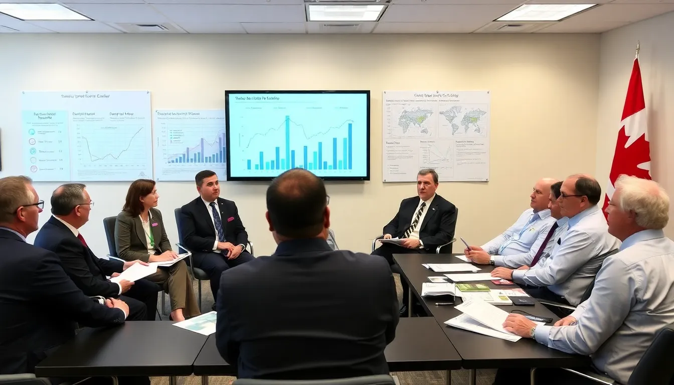 Canadian trade negotiators engaging in discussions with representatives from the United States and Mexico, emphasizing the importance of maintaining strong diplomatic ties amidst tariff tensions