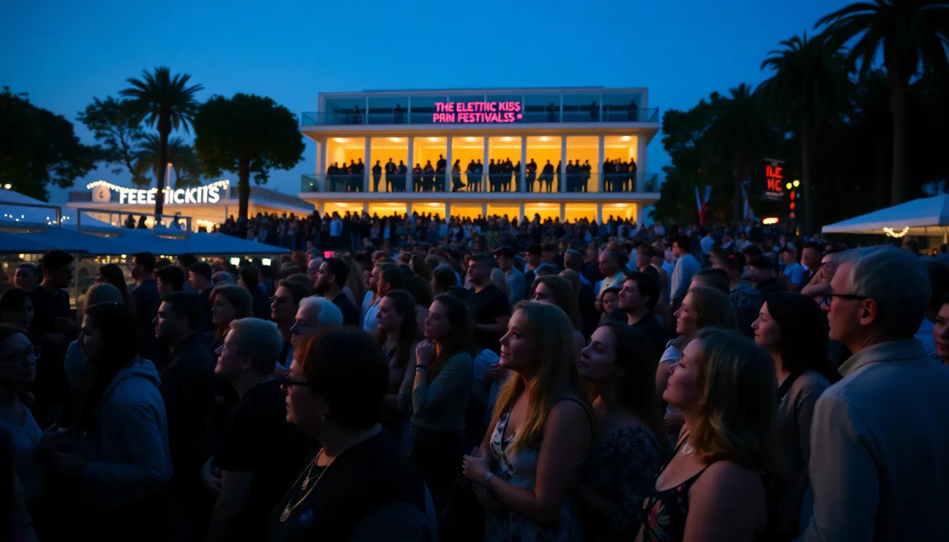 The iconic red carpet at Cannes, where the cast and crew of 'The Electric Kiss' are greeted by enthusiastic fans and media before the screening