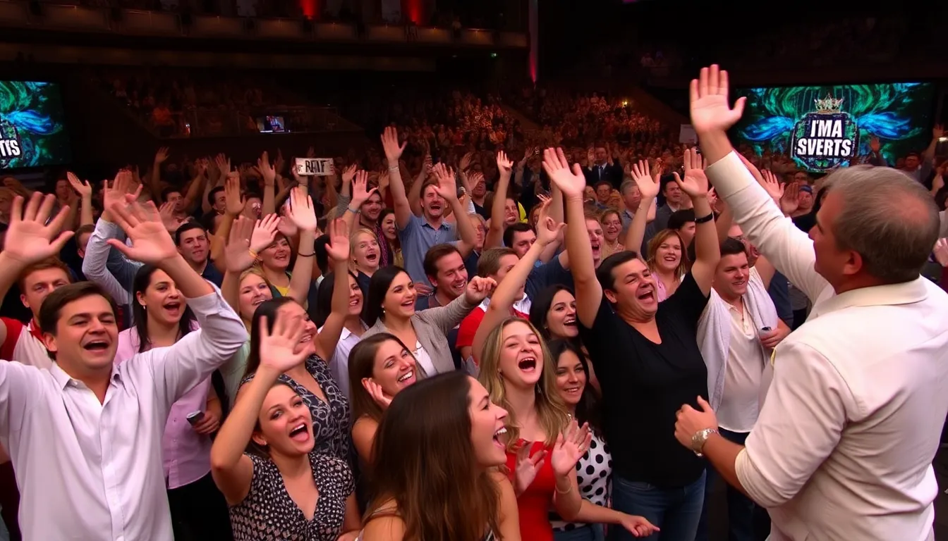 The live finale of I'm A Celebrity showcased a crowded studio filled with excited fans as the winner was announced, capturing the intense emotions of the moment.