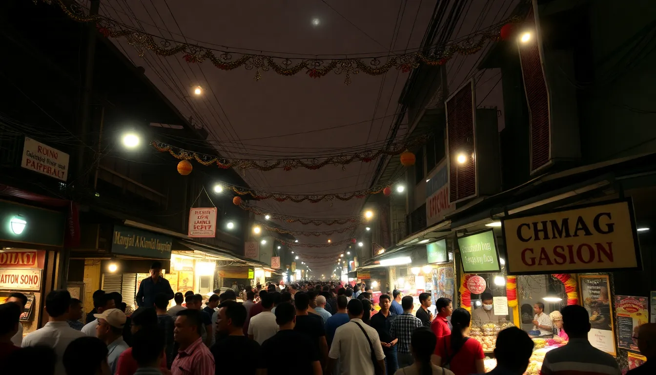 A local market displays price tags that have increased significantly, reflecting the economic strain on vendors and consumers during the holiday season