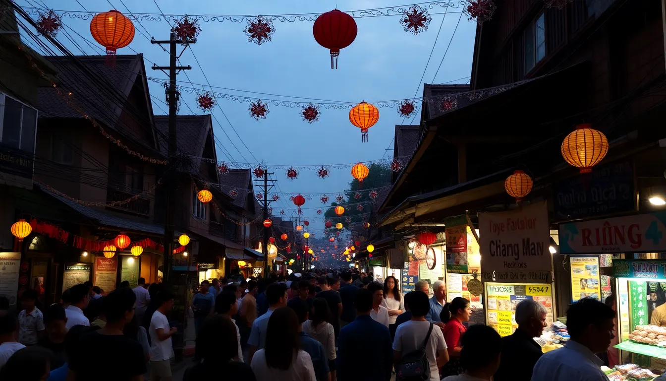 Tourists in Chiang Mai are seen contemplating their travel plans, facing the dilemma of enjoying cultural celebrations amidst the challenges of smog and inflated costs