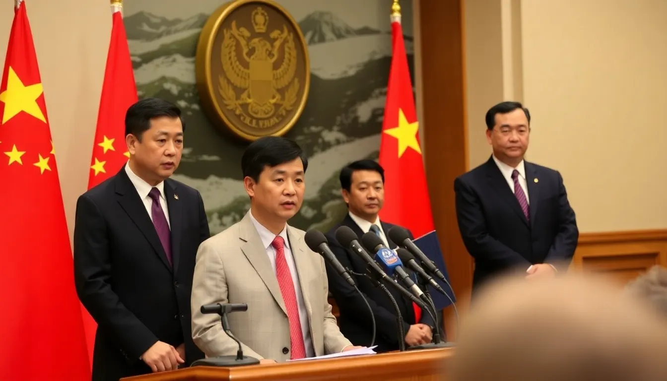 Chinese officials hold a press conference expressing concerns about U.S. military actions in the Middle East and their potential impact on global oil supplies amid rising tensions with Iran.