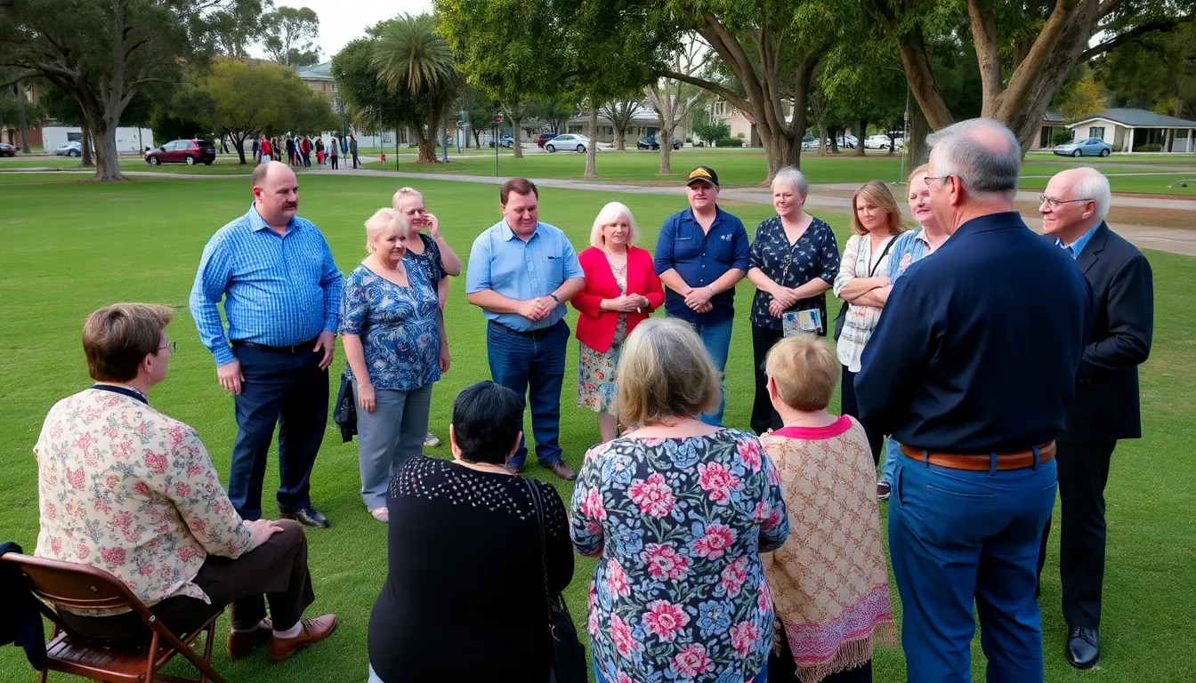 Police officers engage with residents, reinforcing safety measures and encouraging vigilance in the wake of the recent events
