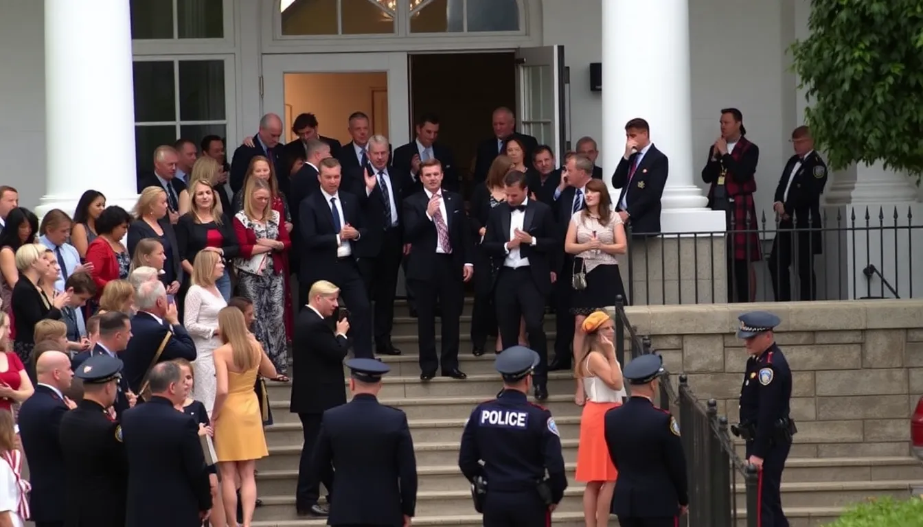 Attendees at the Correspondents Dinner seeking shelter and information amid the chaos following the shooting