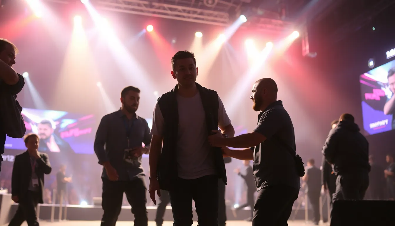 A player striking another during a highstakes match, capturing the intensity of the altercation