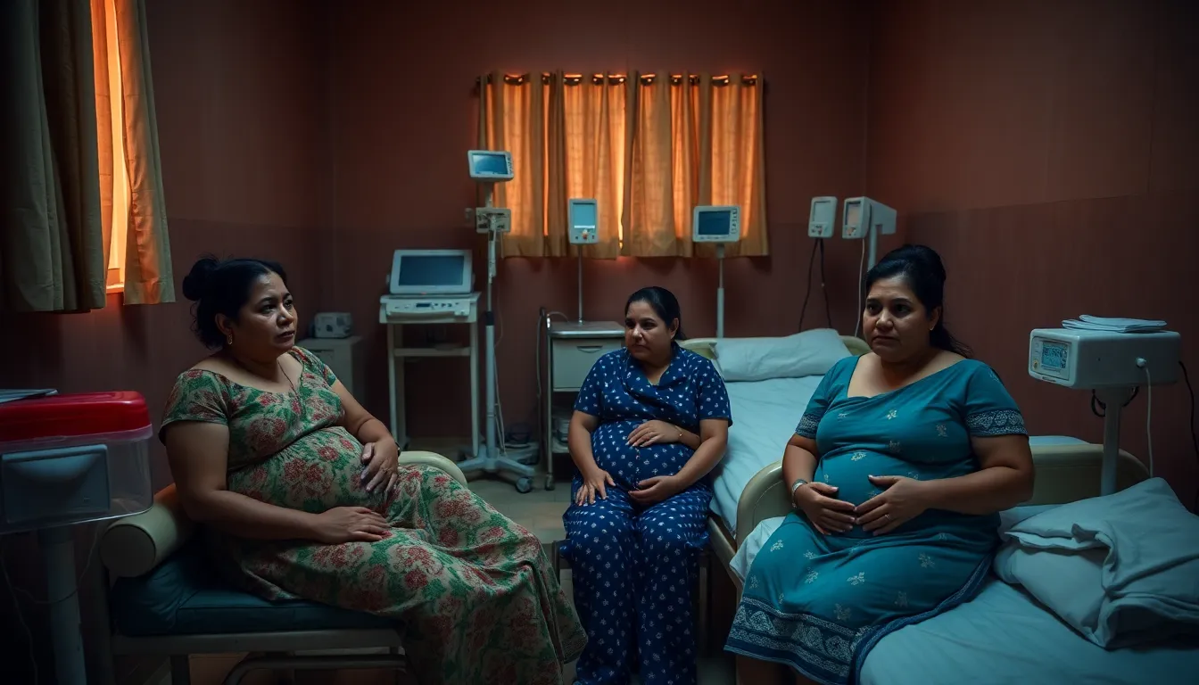 Healthcare workers struggling to manage essential medical supplies during a blackout, highlighting the challenges faced in providing care