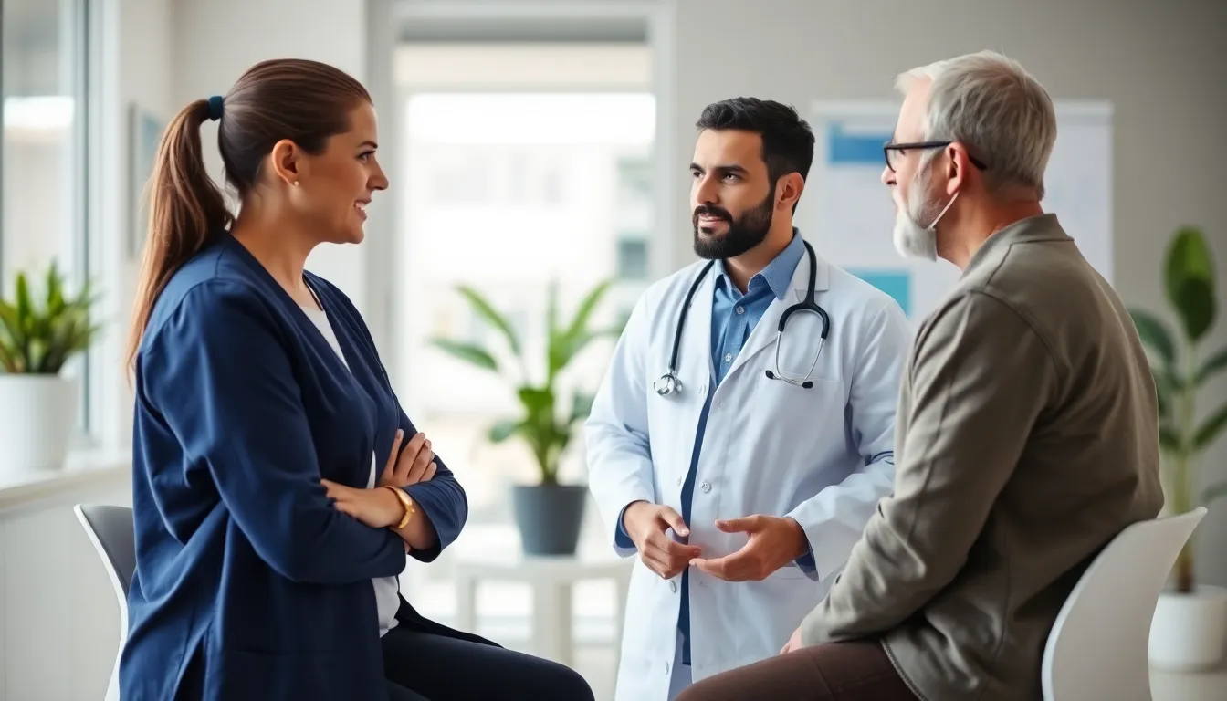 A healthcare provider discusses mental health services with a patient in a modern clinic, highlighting the growing focus on mental health amid ongoing challenges in the healthcare sector.