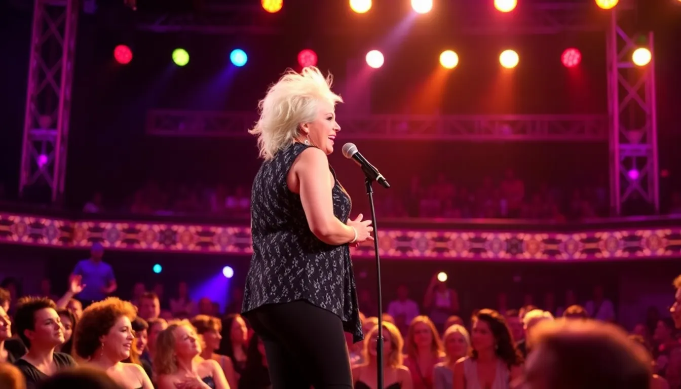 Cyndi Lauper's electrifying performance captivates the crowd, emphasizing her commitment to maintaining a positive atmosphere despite unexpected challenges