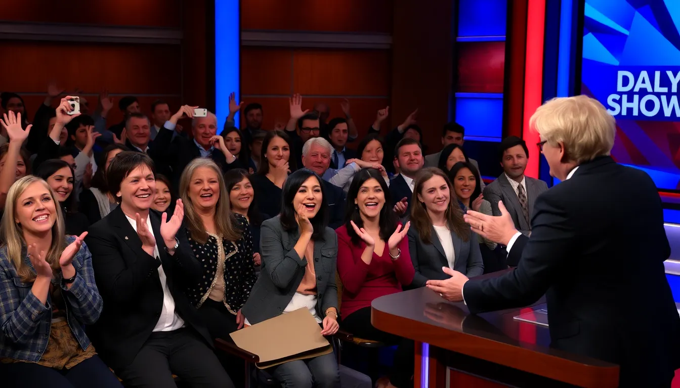 Clips from 'The Daily Show' being shared on social media platforms, illustrating the show's widespread reach and appeal among younger viewers
