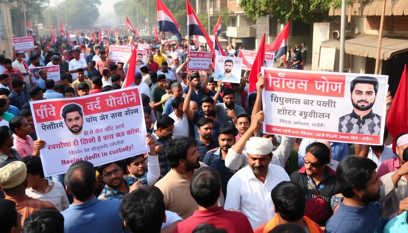 Protesters gather in Uttar Pradesh, India, demanding justice for a Dalit man who allegedly died due to police brutality while in custody.