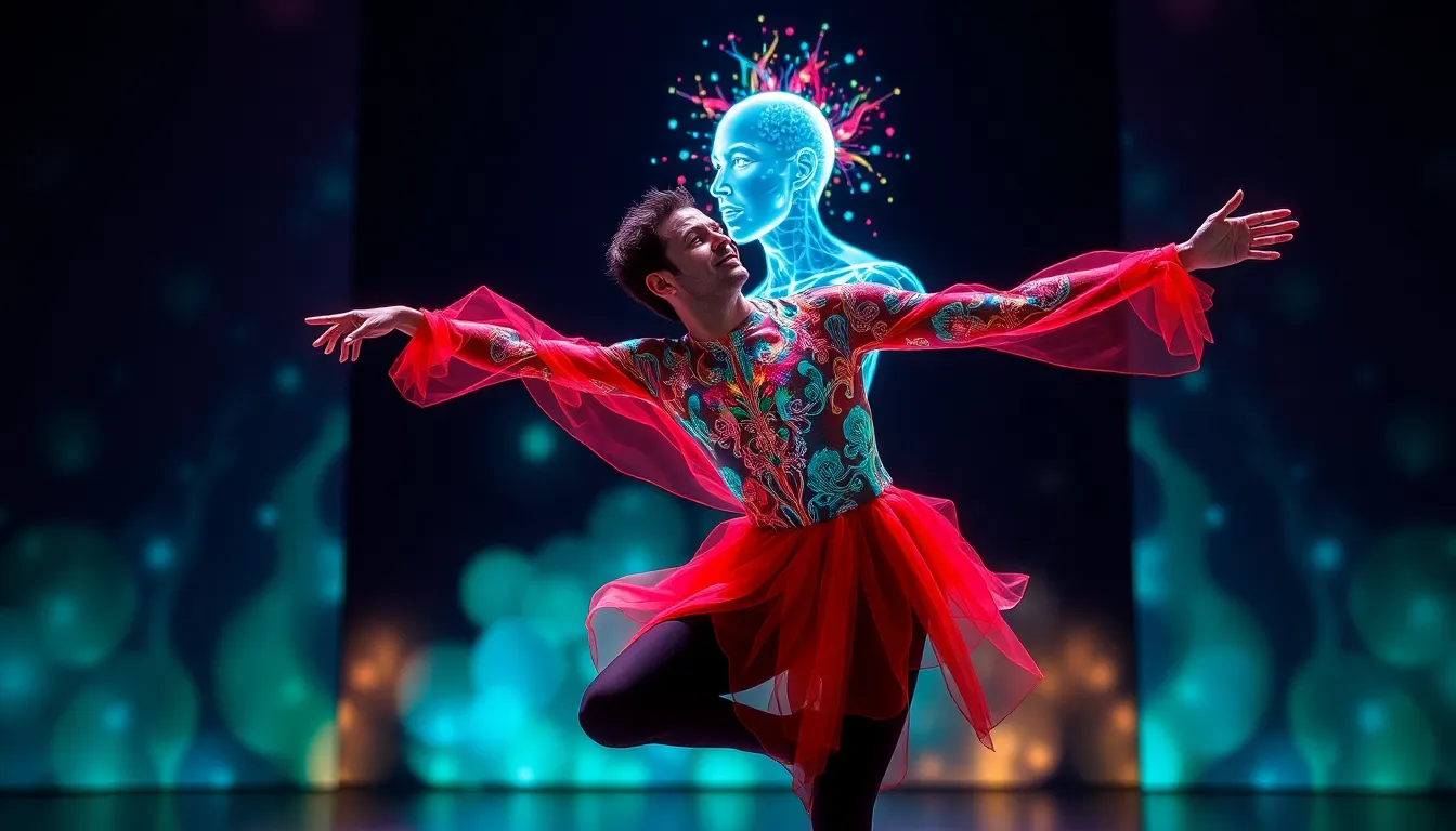 The collaboration between the dancer and digital artists unfolds, illustrating the powerful synergy of creativity and technology in the realm of performing arts