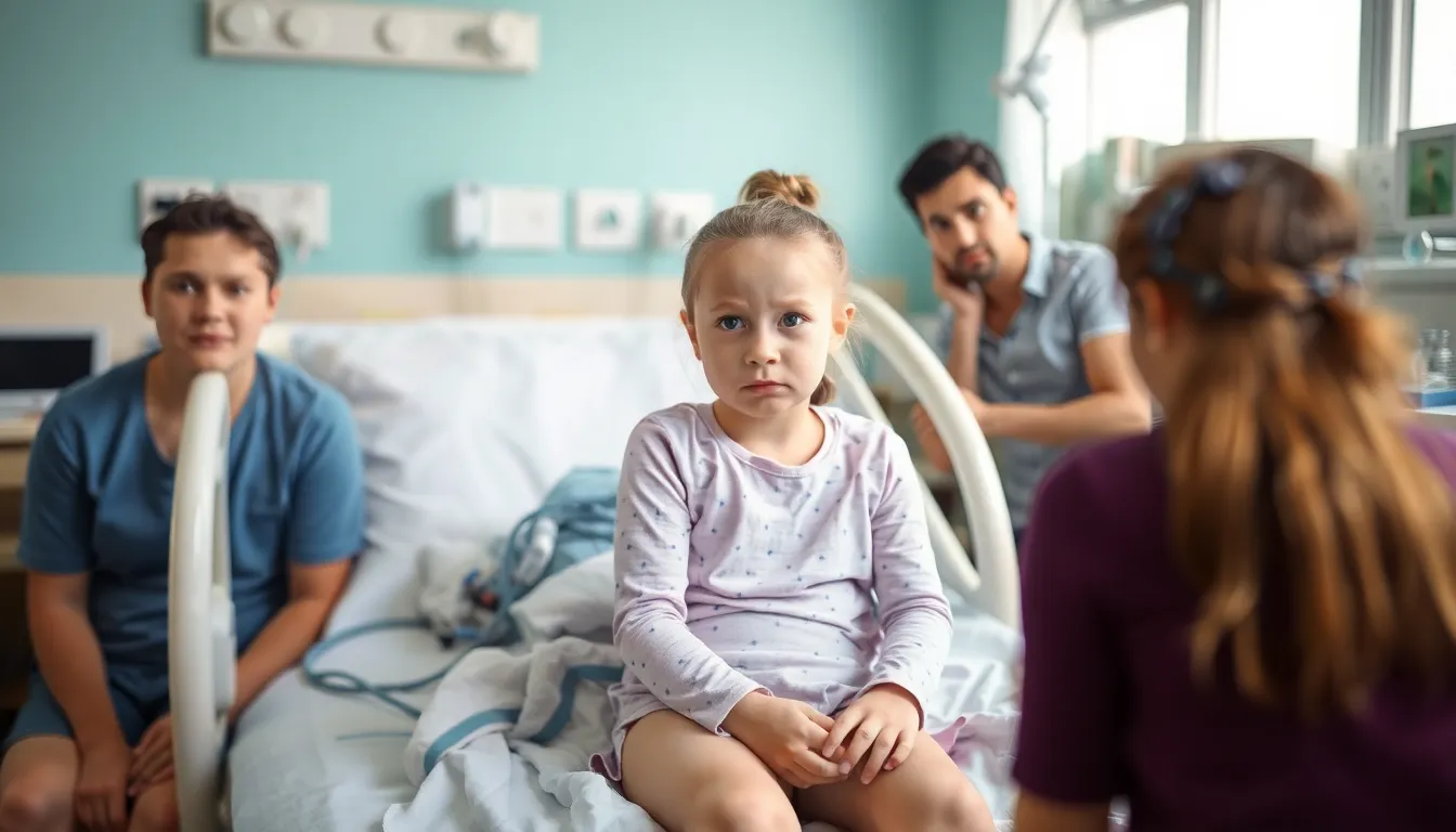 A healthcare provider examines a young patient, showcasing the importance of prompt medical attention for potential Meningitis B symptoms like fever and stiff neck