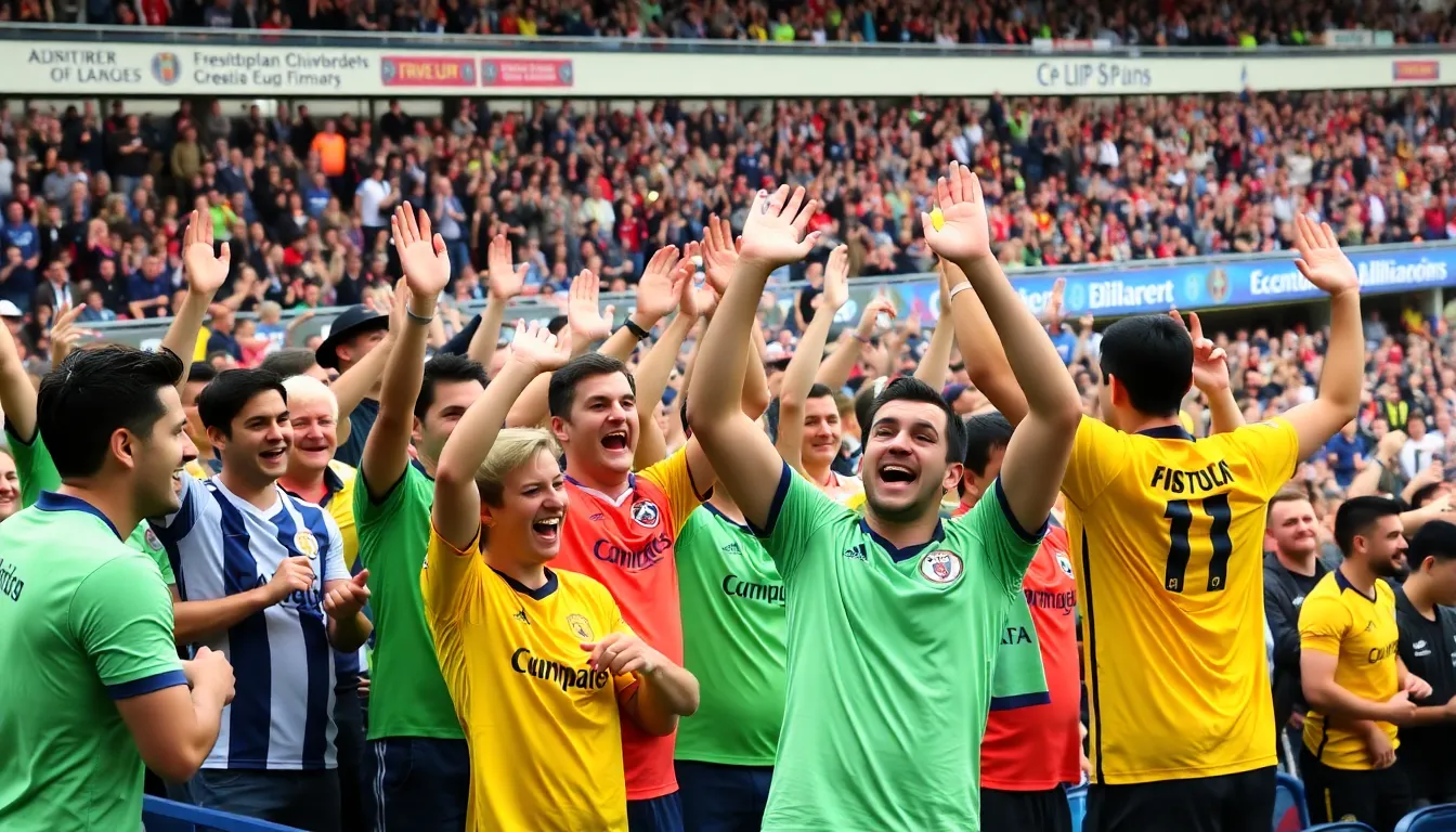 A dramatic lastminute goal captures the intense emotions of players and fans during a highstakes match between two toptier clubs