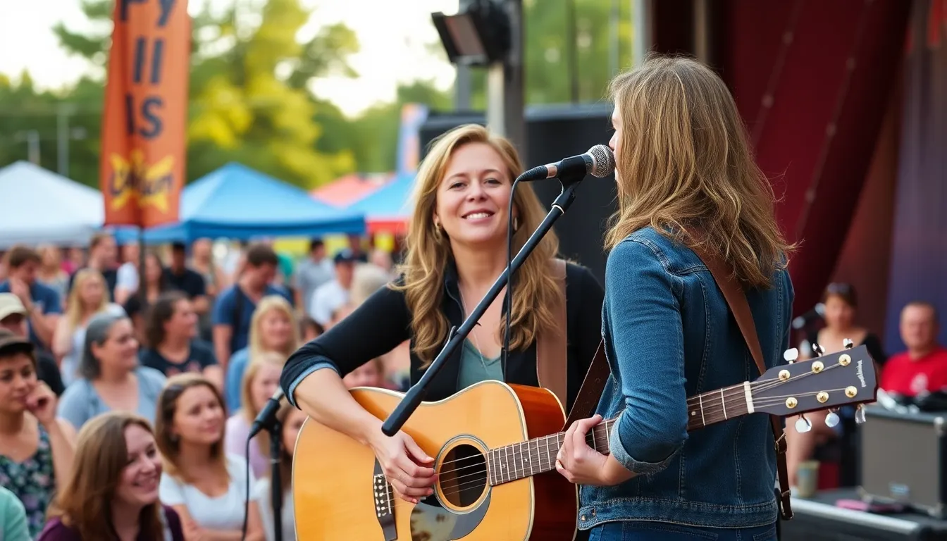 Fans enjoying a live concert, illustrating the community engagement and connection fostered by artists like Tracey Nelson through their music