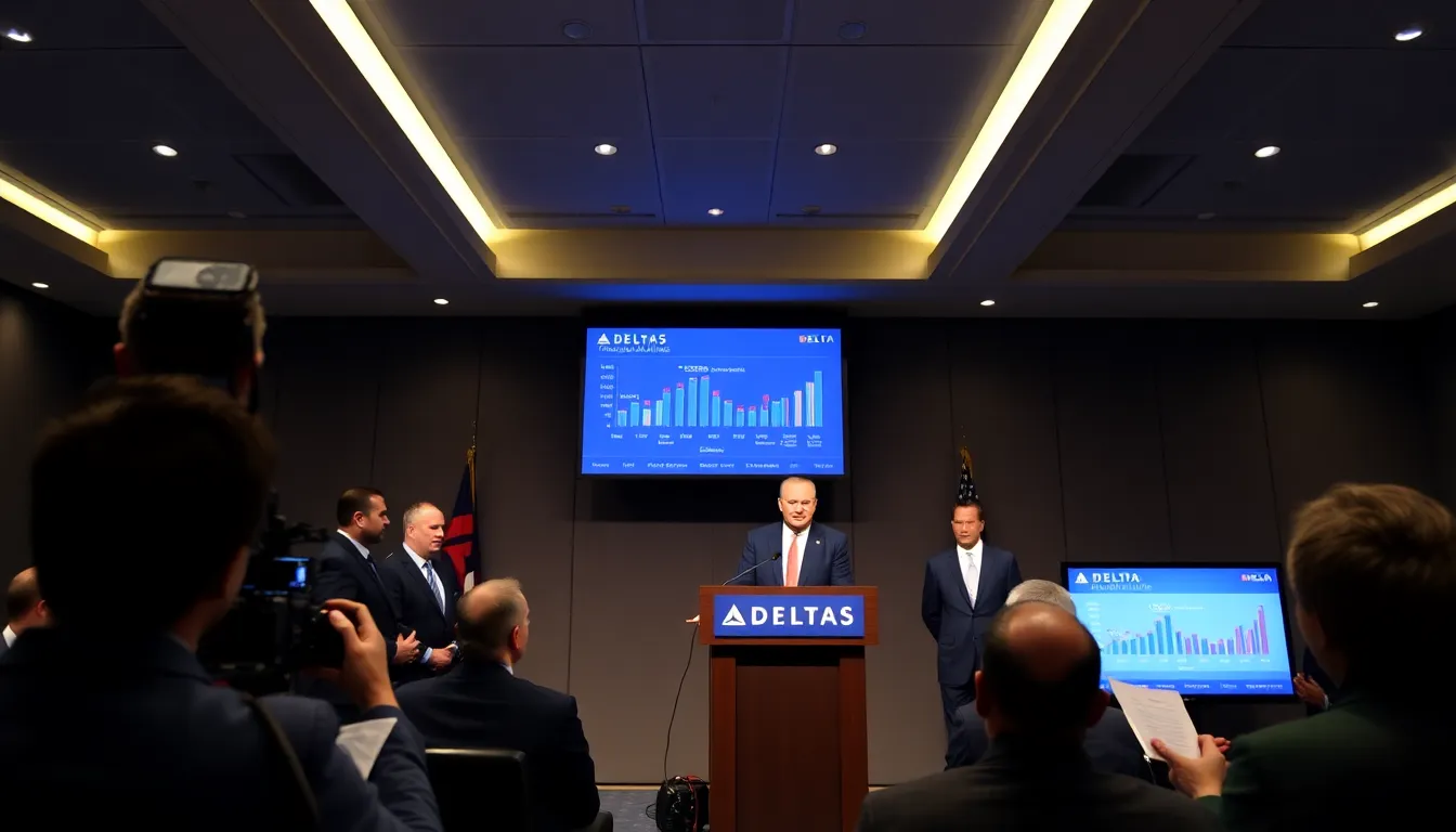 A busy airport terminal filled with travelers, highlighting the increased demand for flights as Delta prepares for its upcoming earnings call