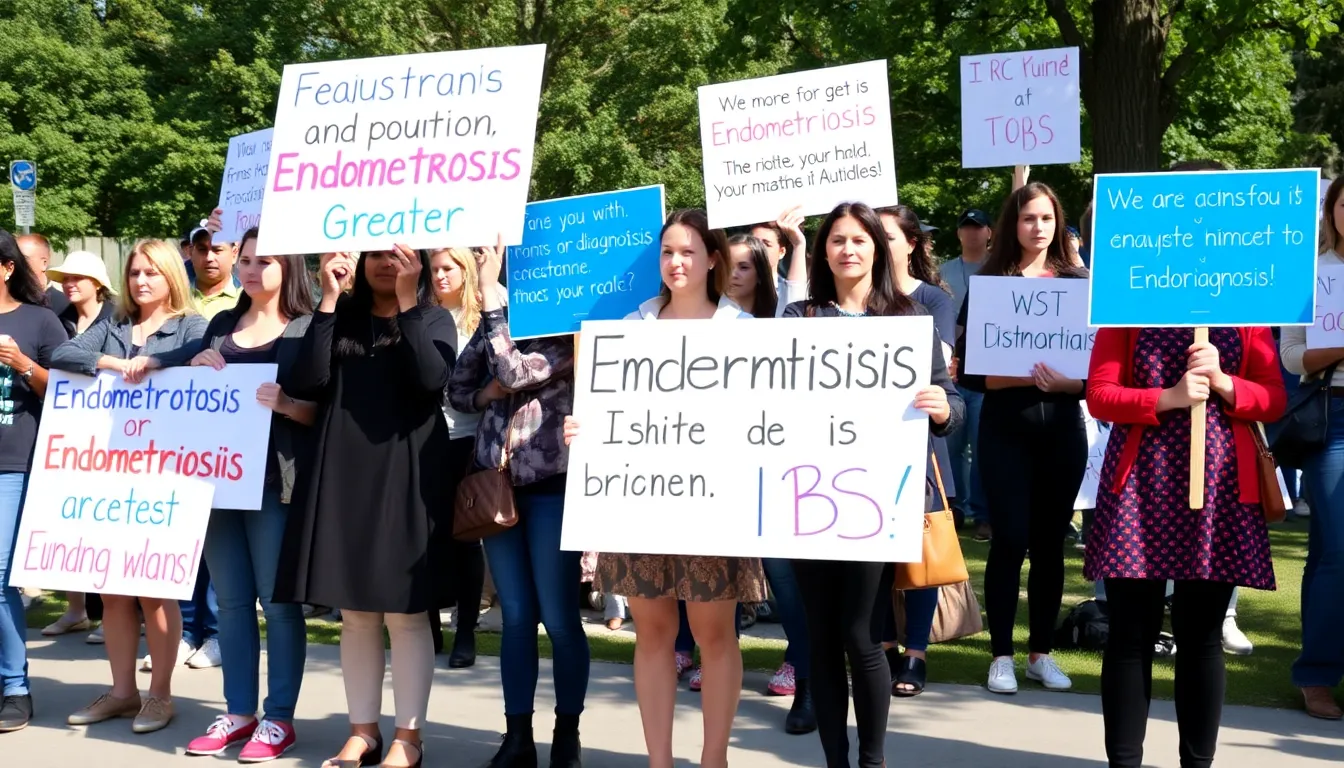 A healthcare professional reviewing medical literature on endometriosis and its symptoms, emphasizing the need for better training