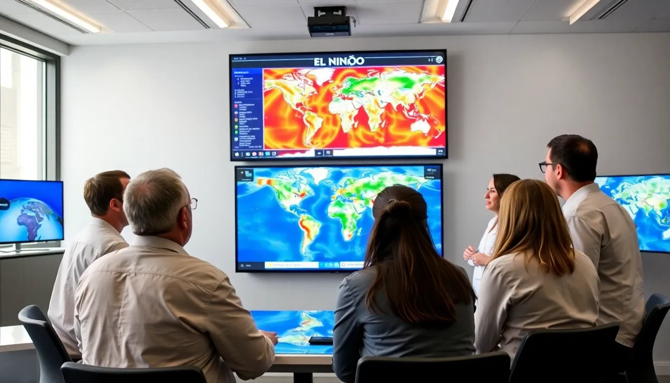 A community meeting takes place, where local leaders discuss strategies for disaster preparedness in response to the anticipated impacts of El Niño and La Niña on their region