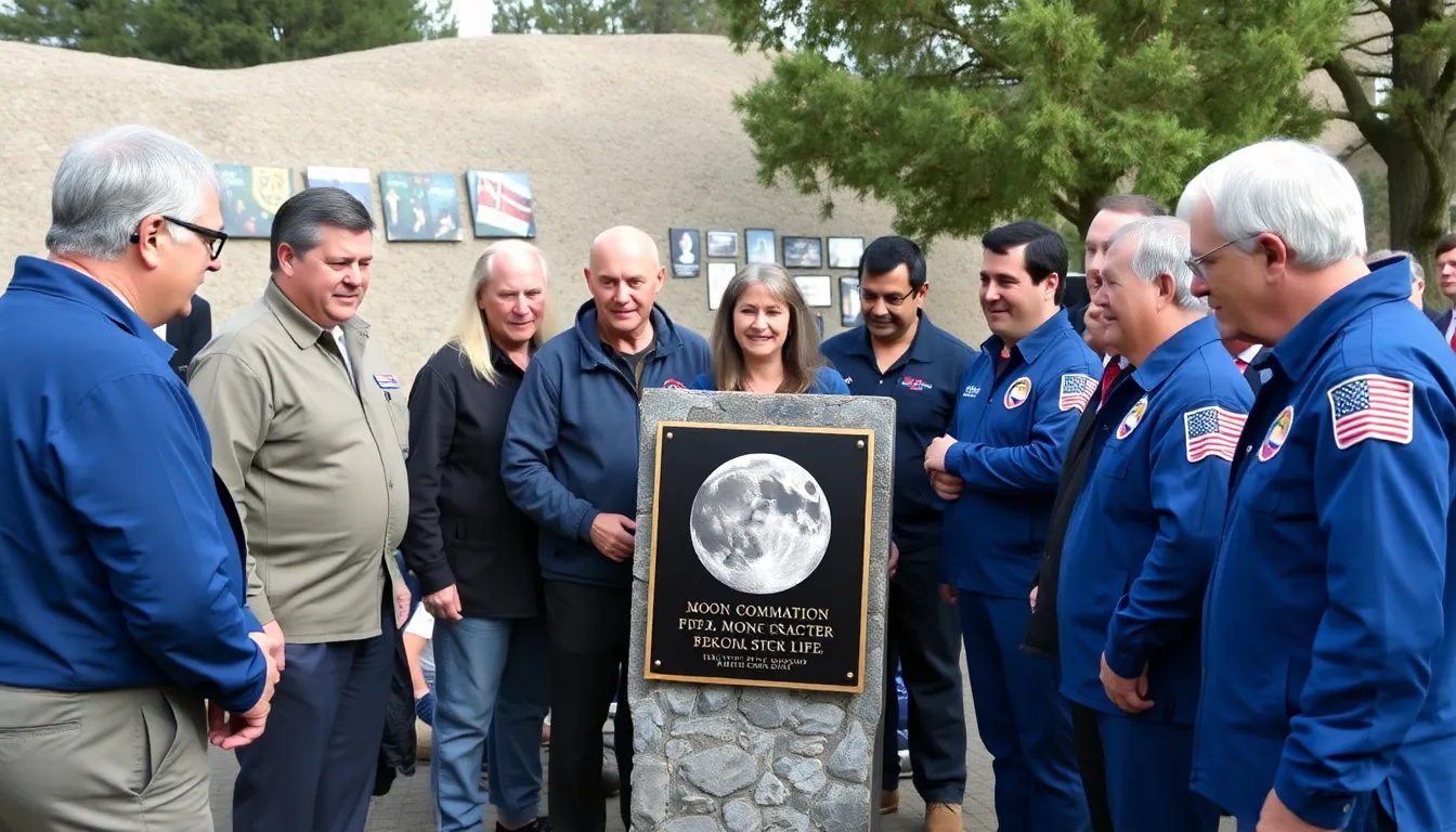 Crew members gather during the naming ceremony, reflecting on the emotional significance of honoring their commander's beloved spouse through this celestial tribute