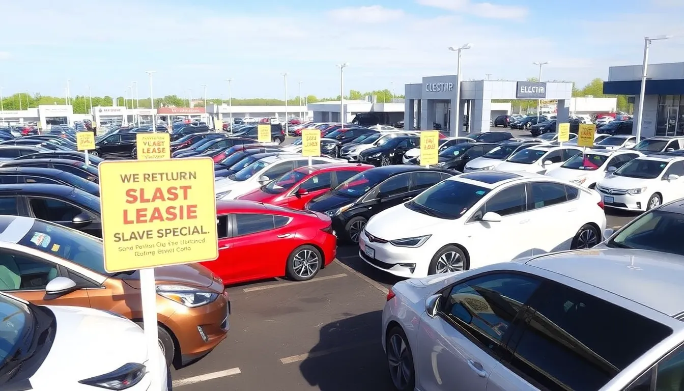 A consumer examining the features of a preowned electric vehicle in a dealership, highlighting the growing interest in affordable EV options