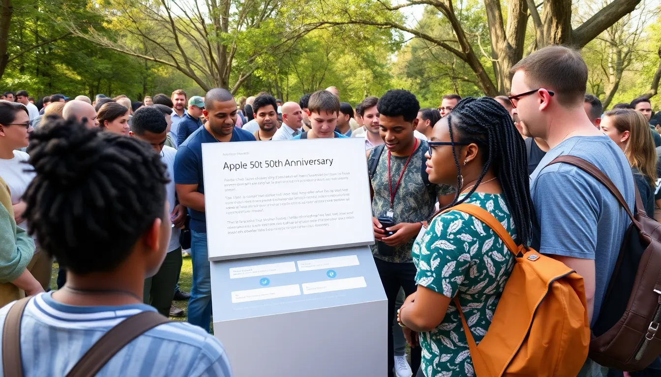 A lively retail environment at an Apple Store, emphasizing customer engagement and the unique shopping experience that has become synonymous with the brand