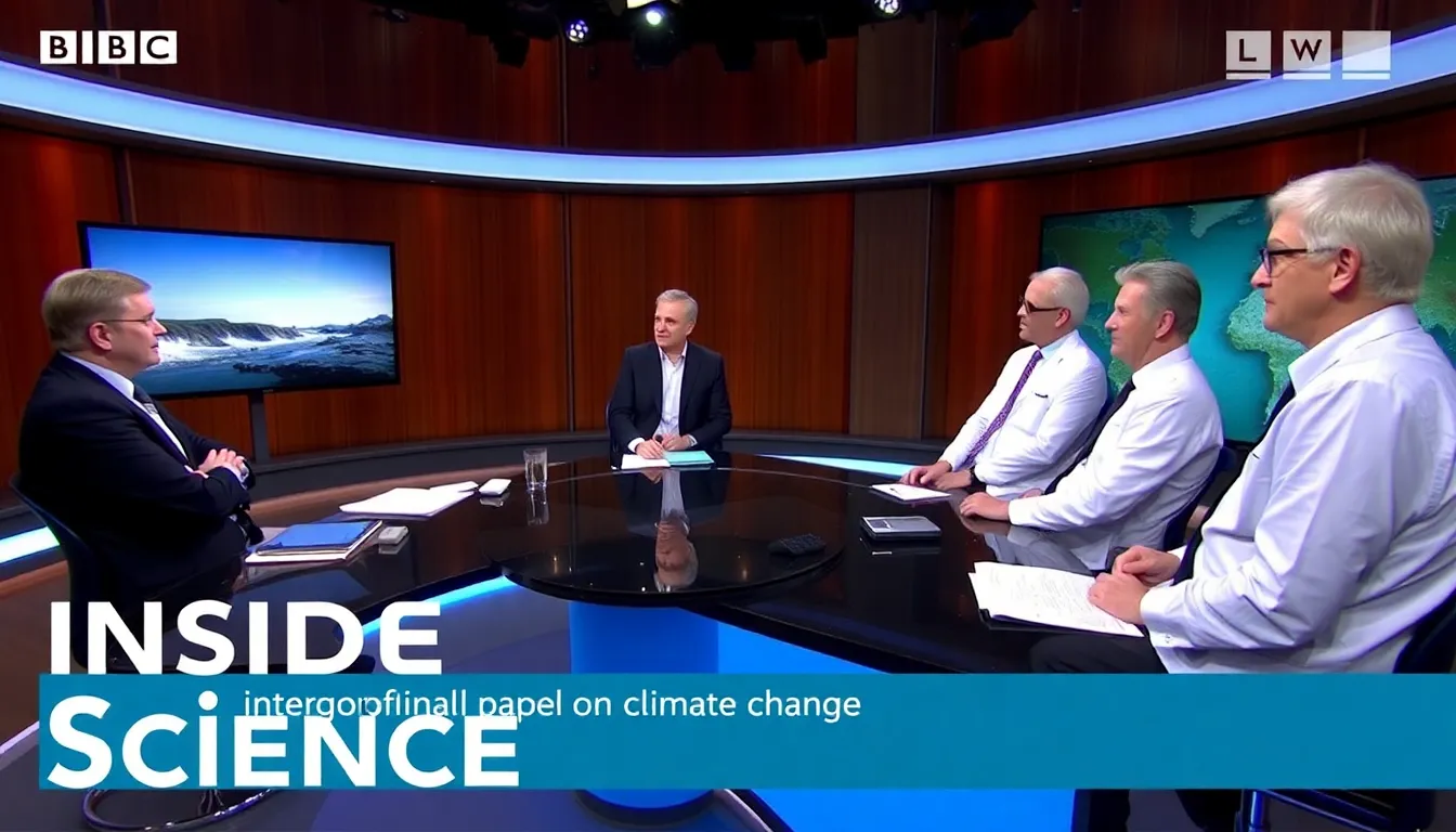 The host, Adam Rutherford, engaging with a panel of experts as they explore the ethical implications of artificial intelligence in modern society