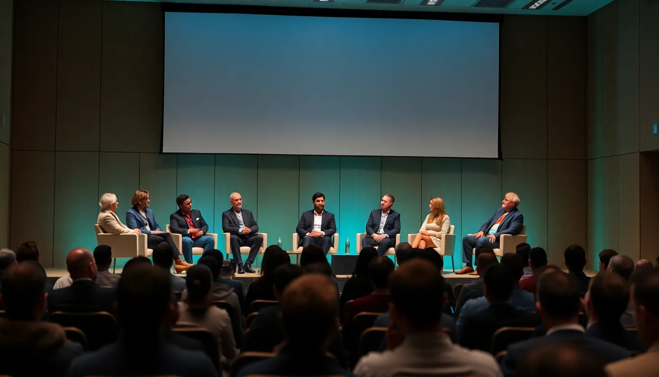 A diverse group of stakeholders engaged in discussions about technology regulations, highlighting the complexities of balancing innovation and consumer protection