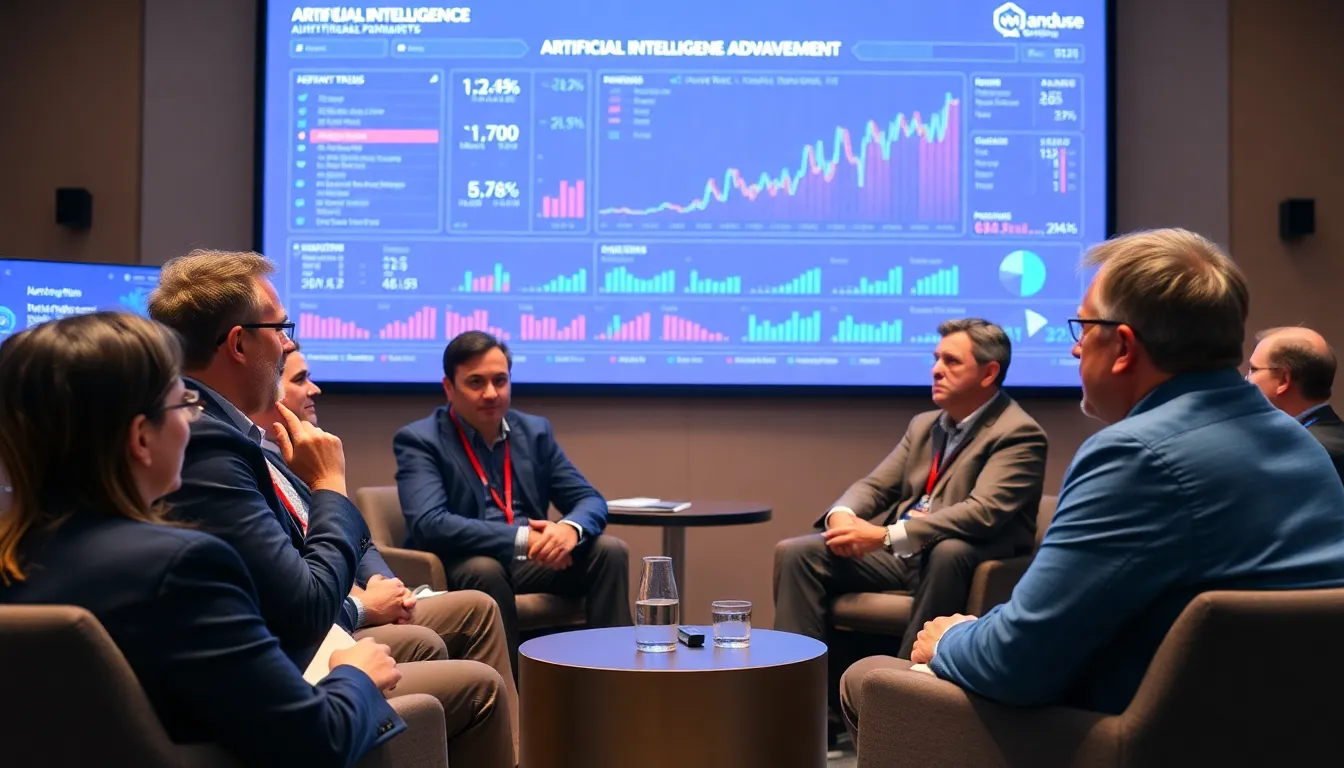 A group of policymakers engaged in discussions about the European Union's new AI regulation framework, emphasizing safety and ethical standards