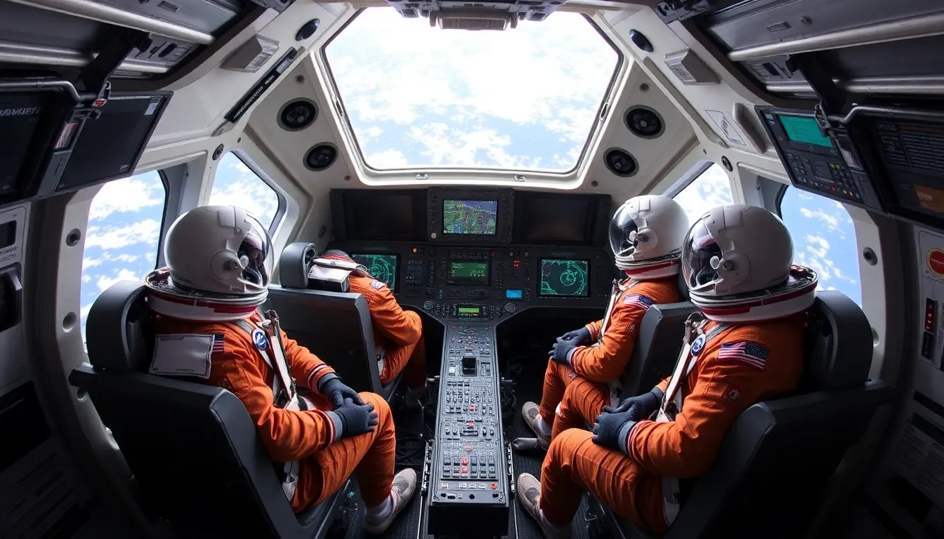 Four astronauts aboard the Orion spacecraft prepare for reentry into Earth's atmosphere as the Artemis II mission approaches its conclusion.