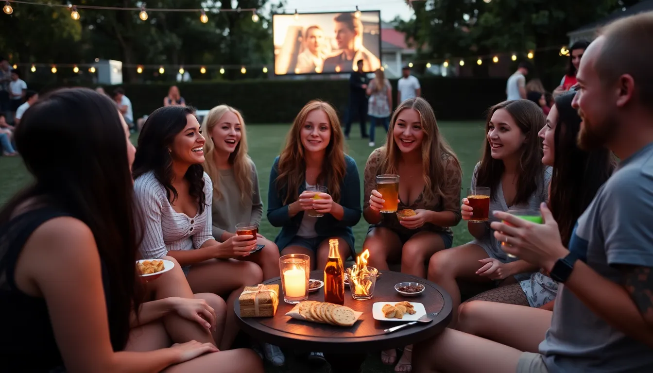 A group of enthusiastic fans gather at a viewing party, celebrating the finale of FX's Love Story, with snacks and drinks in hand, as they eagerly discuss their favorite moments from the series.