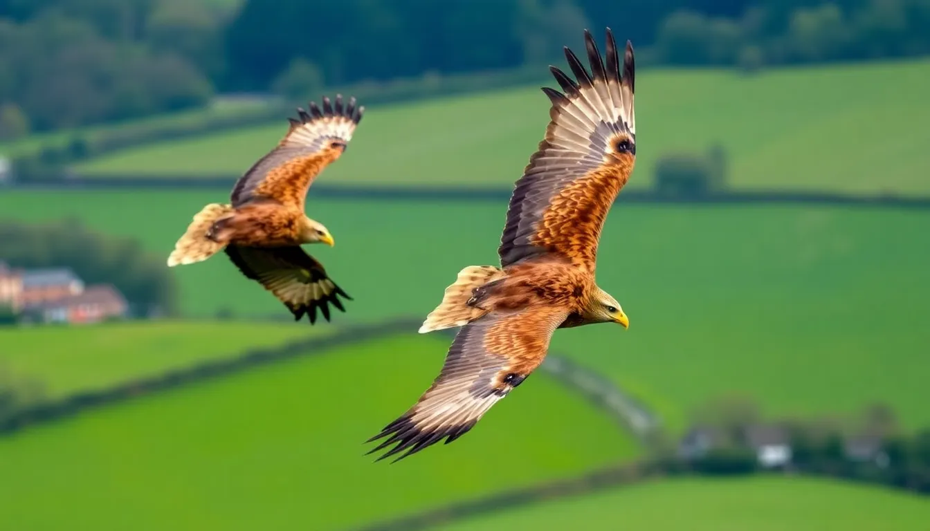 A scenic view of the rugged landscapes of Northern England, where Golden eagles are being reintroduced, symbolizes the return of these majestic birds to their historical home
