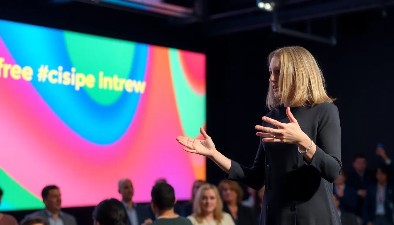 Hannah Einbinder passionately addresses an audience during a promotional event for her show, expressing her strong criticism of AI creators and the impact of technology on the creative industry.