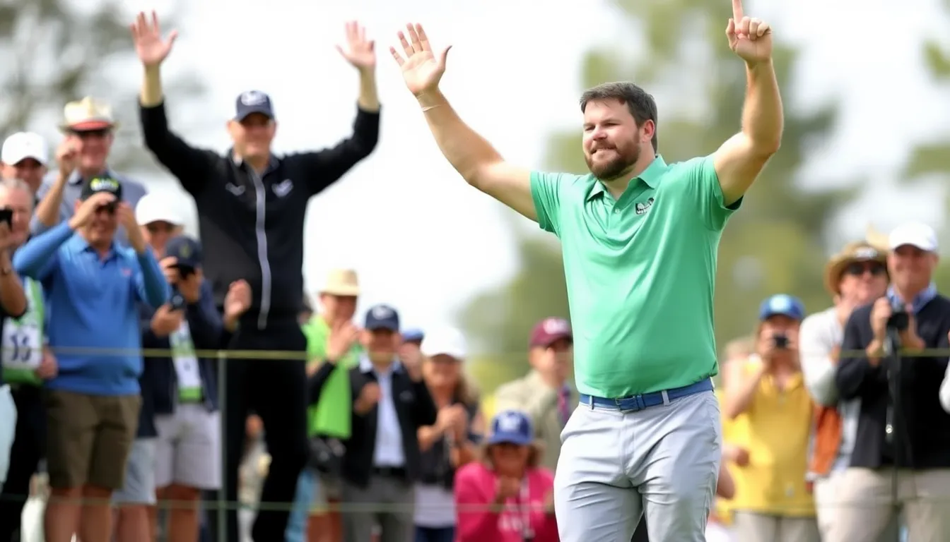 Hatton walking confidently down the fairway, embodying the resilience and skill that have marked his recent success