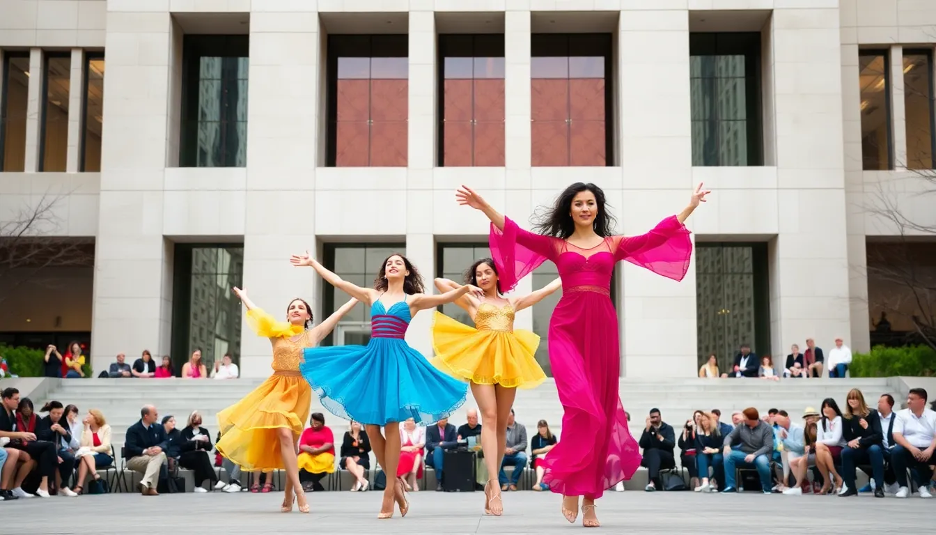 Dancers perform a contemporary piece inspired by Bach's music at Lincoln Center, showcasing a dynamic blend of classical and modern artistic expressions.