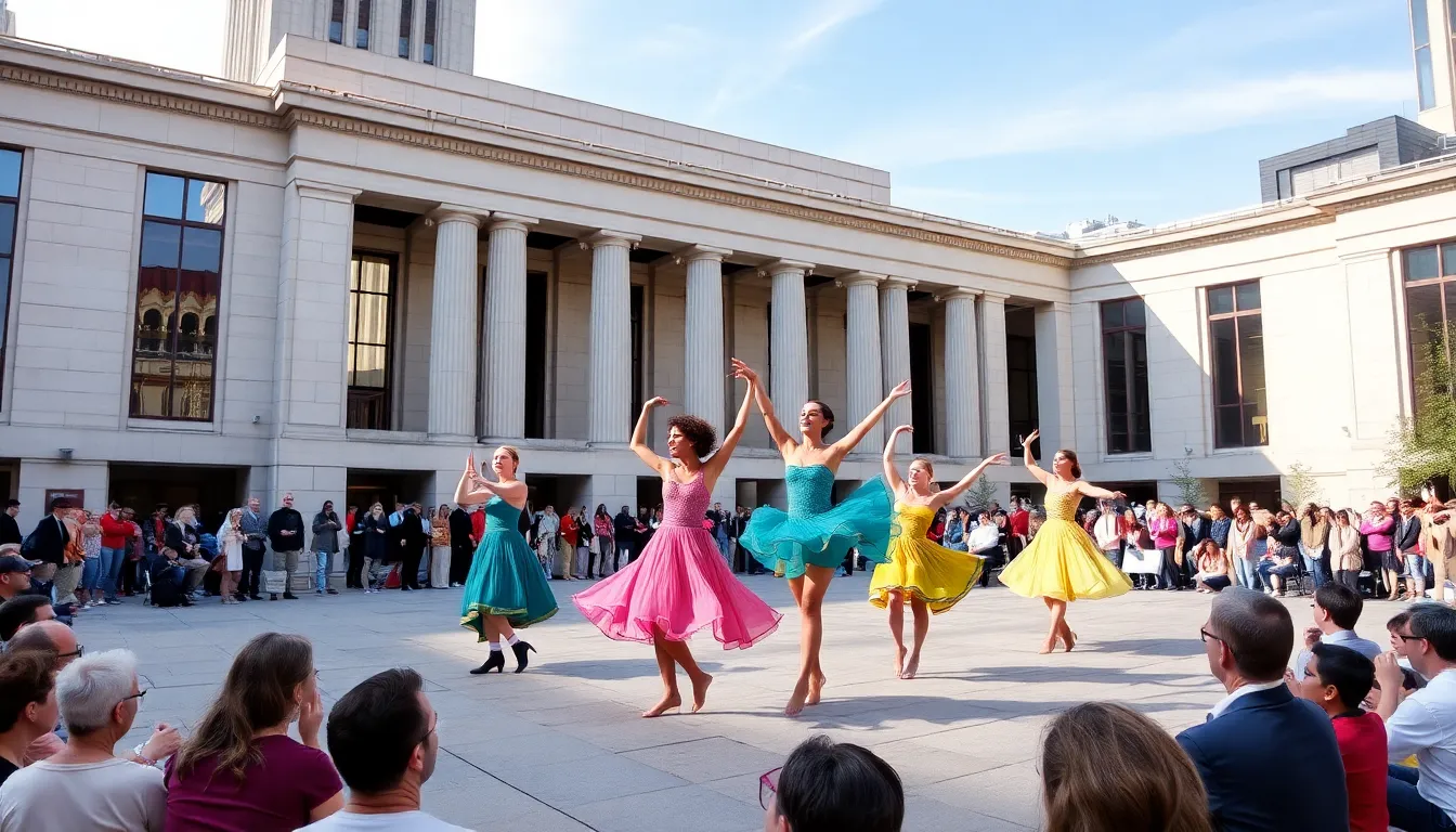 Dancers perform an expressive routine that beautifully blends classical music with contemporary choreography, showcasing the emotional depth of the pieces