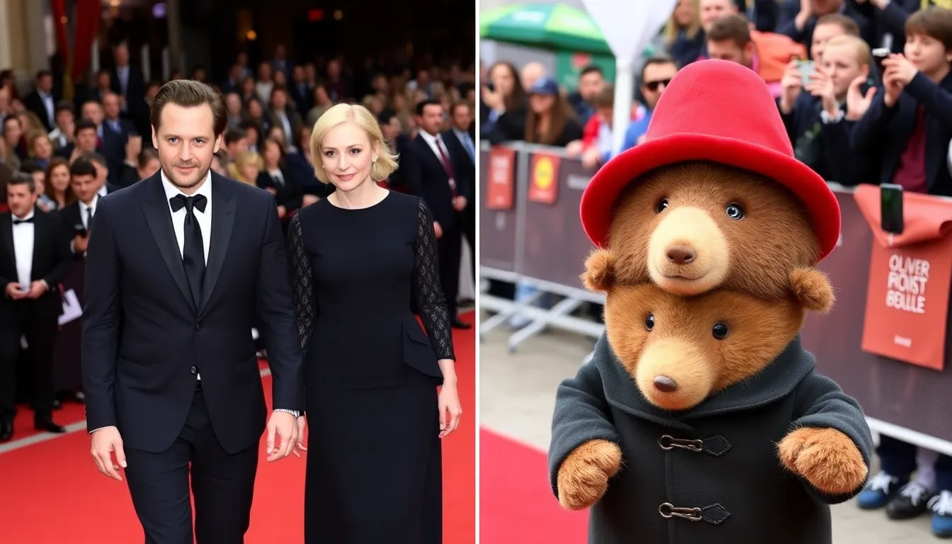 Paddington the bear charms fans and attendees alike, symbolizing the joy of storytelling at the vibrant Olivier Awards ceremony
