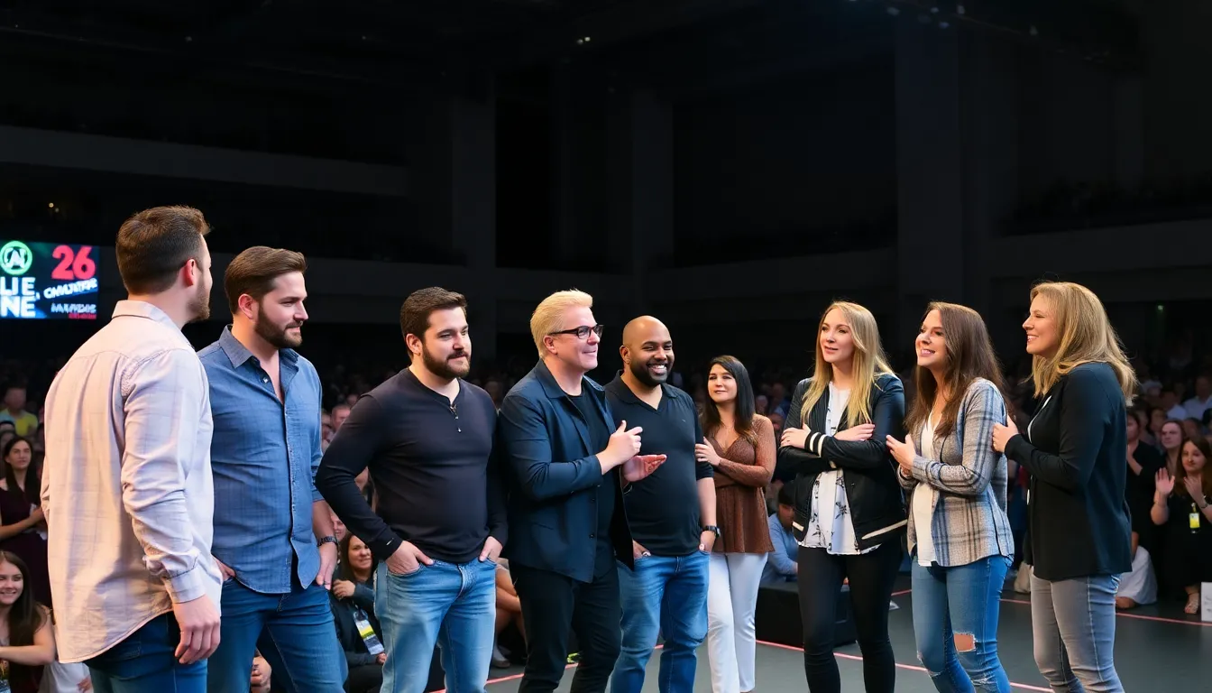 The vibrant atmosphere of the 'Get Real House' event captures the excitement of fans eager to connect with their favorite reality personalities