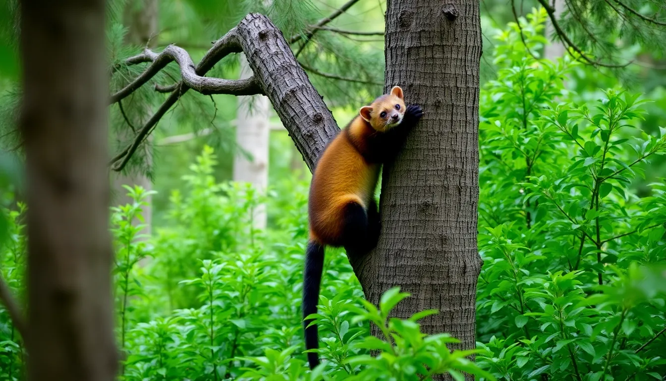 A picturesque landscape in the UK, showcasing the natural environment where pine martens are being reintroduced and monitored for population recovery