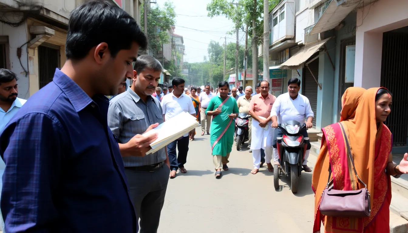 An overview of bustling streets as census workers move through neighborhoods, highlighting the operational scale of this significant demographic exercise