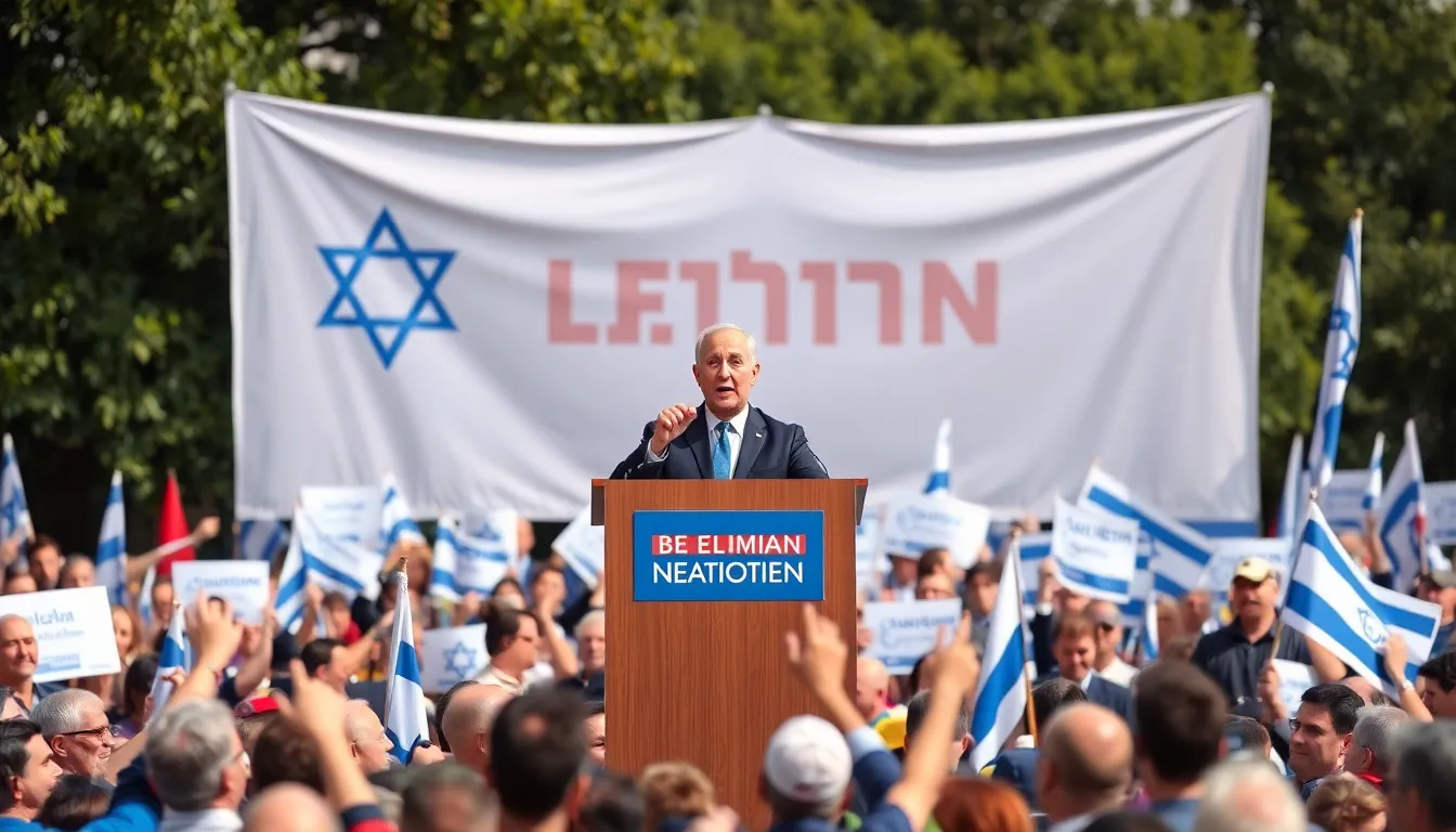 A closeup of one of the former leaders passionately speaking to the crowd, aiming to inspire voters with a message of hope and reform in the upcoming elections