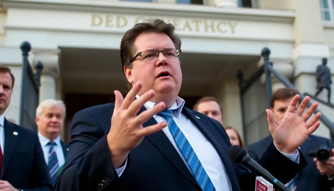 A political rally featuring JD Vance, where he emphasizes national sovereignty and conservative values in relation to his support for Hungary's leadership