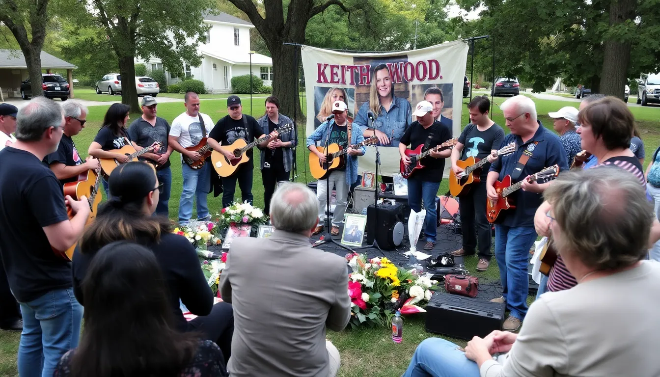 A heartfelt tribute event honoring Keith Wood, with musicians and fans sharing stories of his profound impact on the music industry and their personal journeys