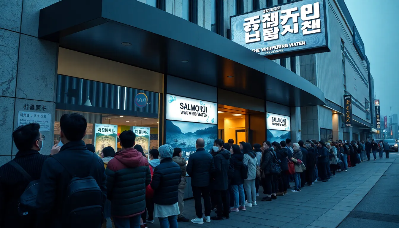 Enthusiastic moviegoers filling a cinema hall, eagerly awaiting the screening of the hit film that has taken the box office by storm