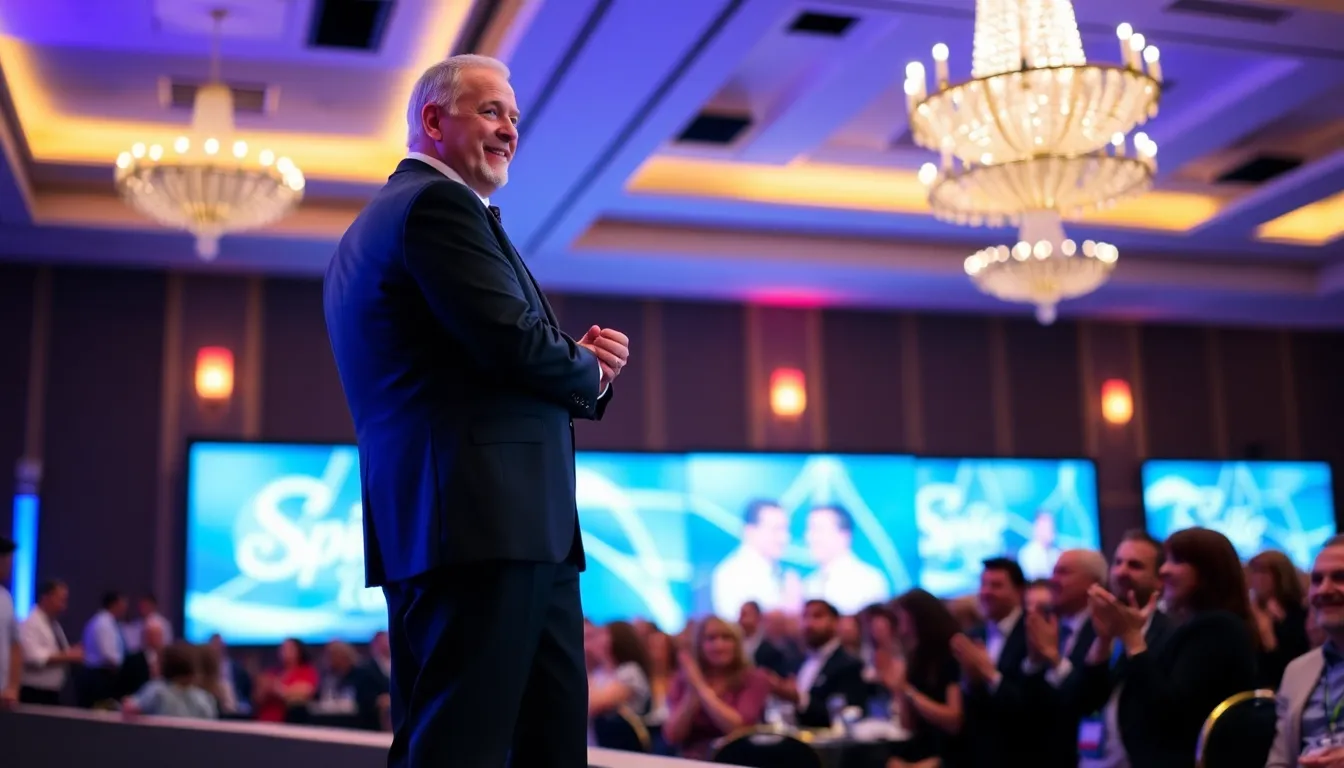 Larry Mestel prepares for his acceptance speech, reflecting on the importance of philanthropy and the role of the arts in promoting health and wellness