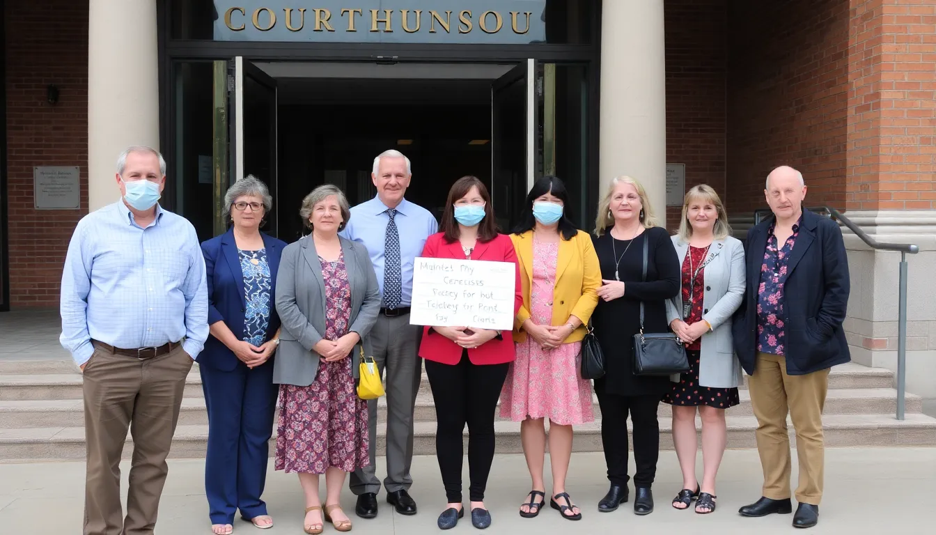 Families of Covid19 victims gathering to seek acknowledgment and answers, navigating their unresolved grief in a supportive community environment